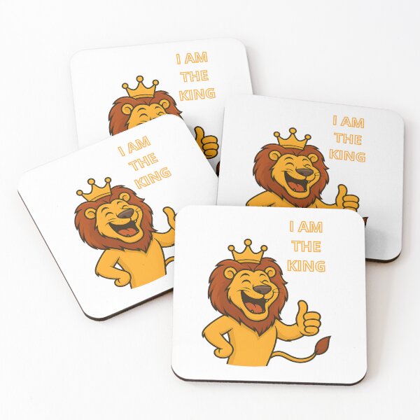 Item preview, I Am The King Lion Cartoon – Funny Crown Lion Mascot Design designed and sold by UmniTok.
