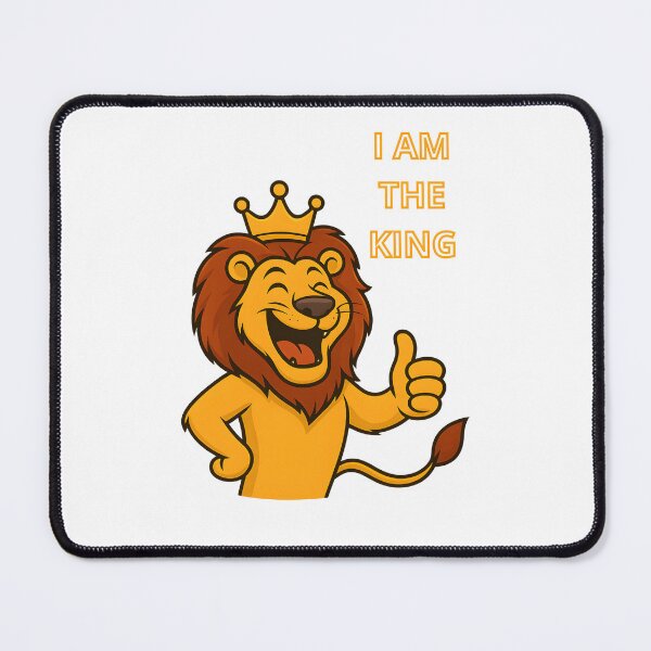 Item preview, I Am The King Lion Cartoon – Funny Crown Lion Mascot Design designed and sold by UmniTok.