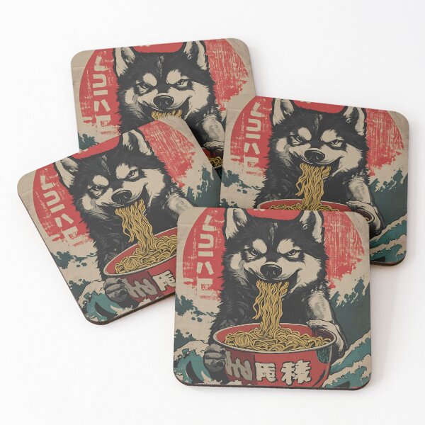 Item preview, Ukiyo-e Style Husky Dog Ramen Wave Art designed and sold by k3rstman1.