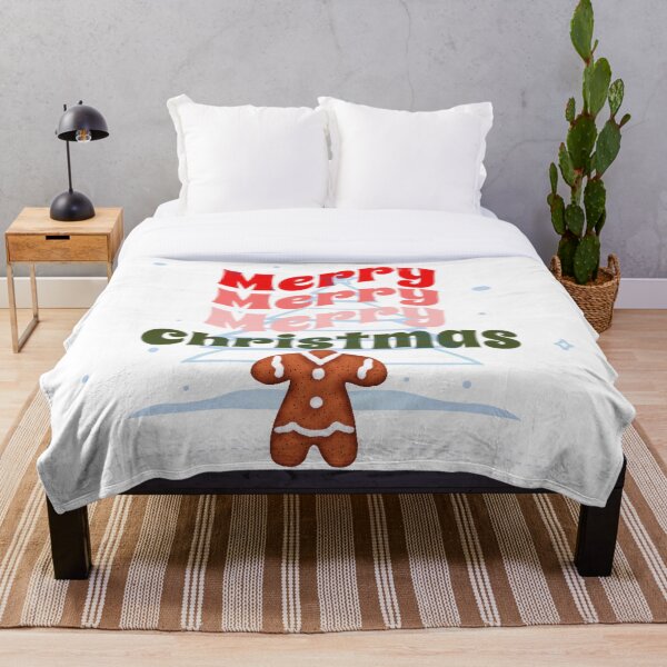 Item preview, Merry Merry Merry Christmas – Cute Gingerbread & Holiday Tree Design designed and sold by ForcePrint.
