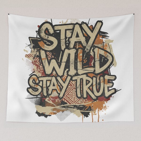 Item preview, Stay Wild Stay True — Grunge Tribal Batik Motivational Design designed and sold by MG Aura.