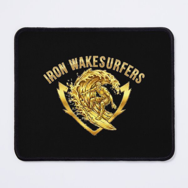 Item preview, Iron Wakesurfers – Gold Metal Style Logo designed and sold by SeaPolar.