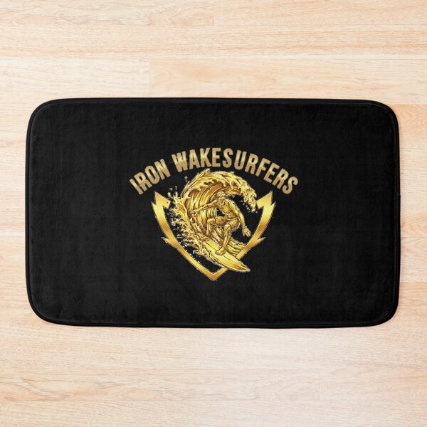 Item preview, Iron Wakesurfers – Gold Metal Style Logo designed and sold by SeaPolar.