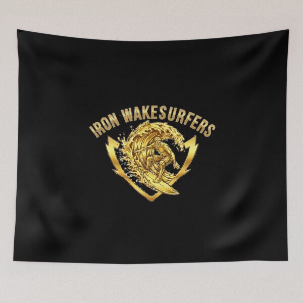 Item preview, Iron Wakesurfers – Gold Metal Style Logo designed and sold by SeaPolar.