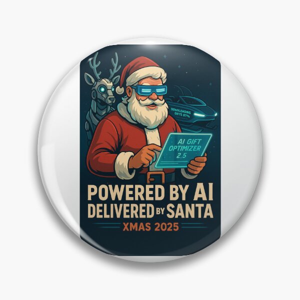 Item preview, AI-Powered Santa – Futuristic Christmas 2025 Design designed and sold by JonathanP514.