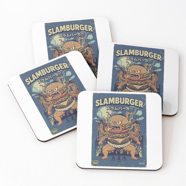 Item preview, Angry Slamburger Kaiju – Hangry for Burgers Vintage Japanese Poster designed and sold by SlanTee.