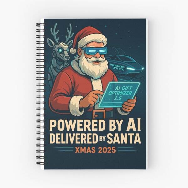 Item preview, AI-Powered Santa – Futuristic Christmas 2025 Design designed and sold by JonathanP514.