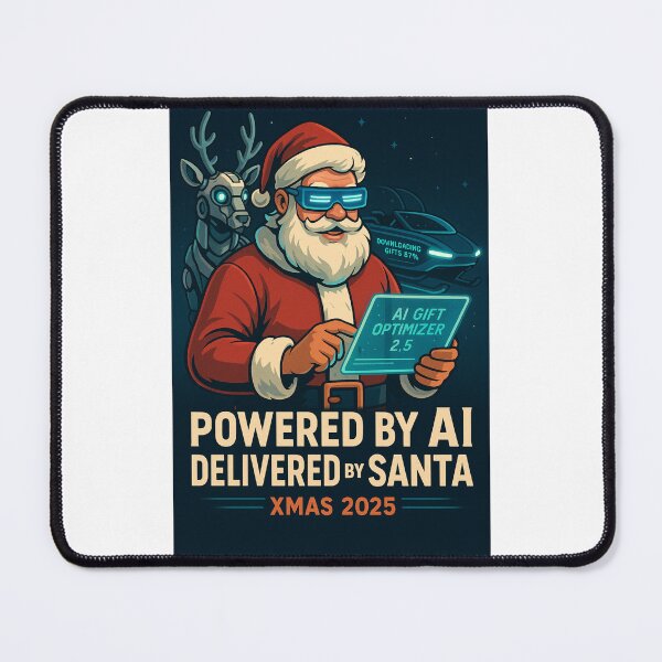Item preview, AI-Powered Santa – Futuristic Christmas 2025 Design designed and sold by JonathanP514.