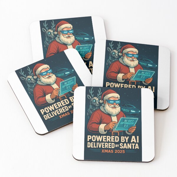 Item preview, AI-Powered Santa – Futuristic Christmas 2025 Design designed and sold by JonathanP514.