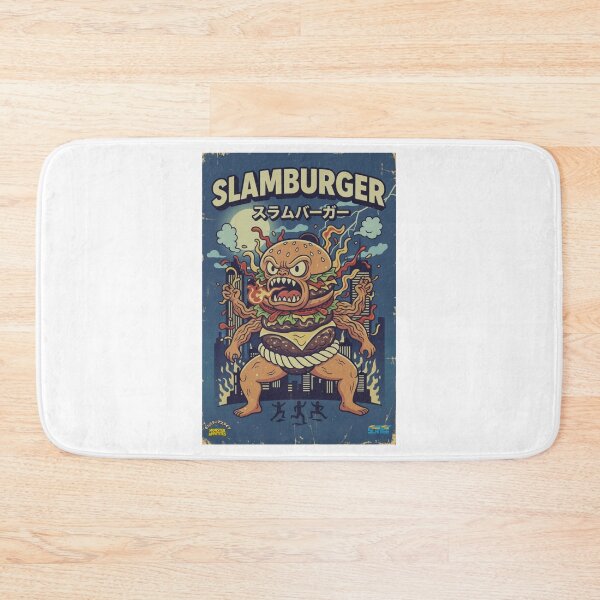 Item preview, Angry Slamburger Kaiju – Hangry for Burgers Vintage Japanese Poster designed and sold by SlanTee.