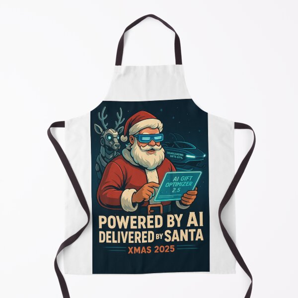 Item preview, AI-Powered Santa – Futuristic Christmas 2025 Design designed and sold by JonathanP514.