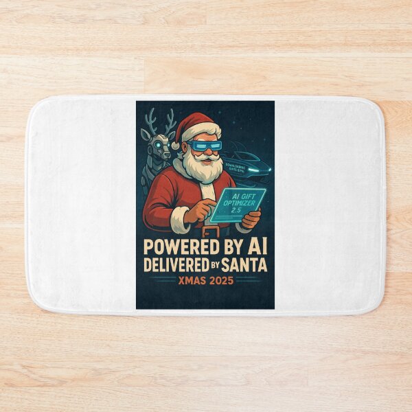 Item preview, AI-Powered Santa – Futuristic Christmas 2025 Design designed and sold by JonathanP514.