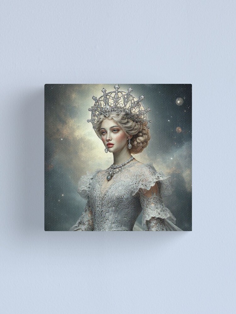 Imagen 1 de 3, Lienzo con la obra Celestial Moon Rococo Queen, diseñada y vendida por JKCreativeFlow.