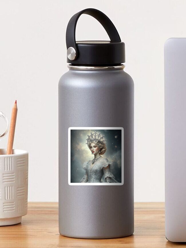 Thumbnail 1 of 3, Sticker, Celestial Moon Rococo Queen designed and sold by JKCreativeFlow.