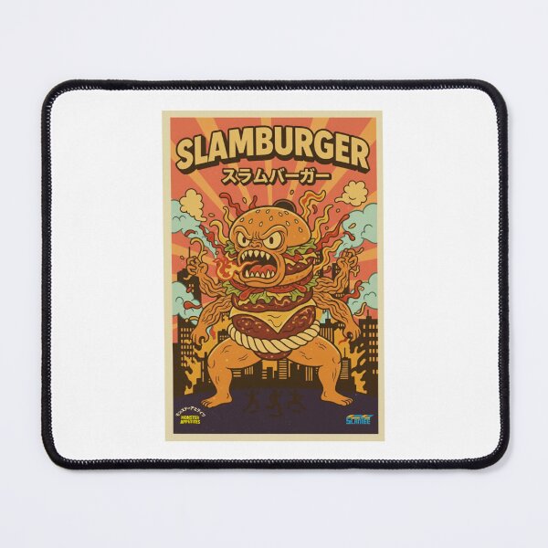 Item preview, Warm Retro Burger Monster – Vintage Kaiju Gift Hangry Monster designed and sold by SlanTee.