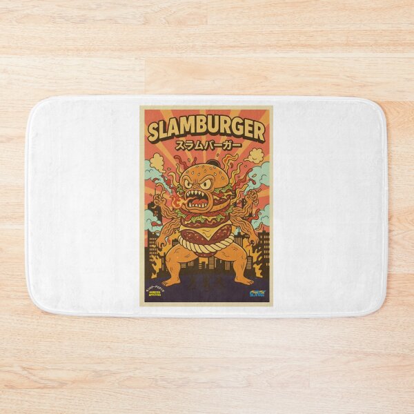 Item preview, Warm Retro Burger Monster – Vintage Kaiju Gift Hangry Monster designed and sold by SlanTee.