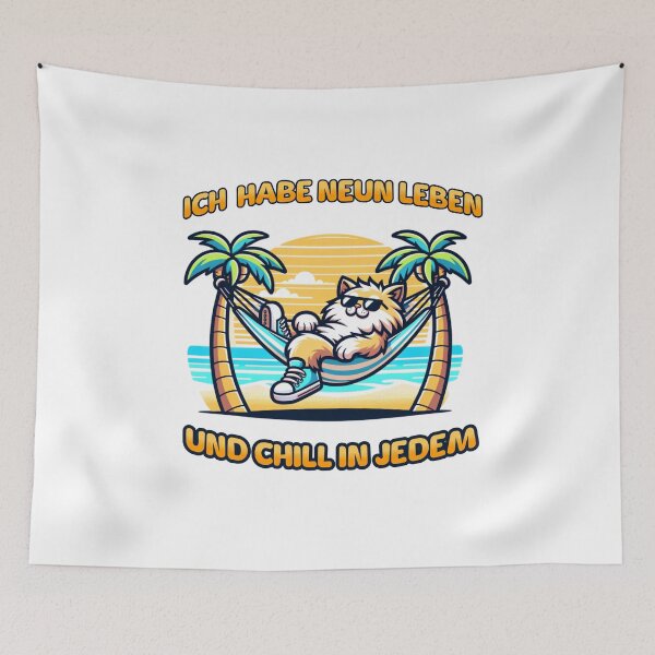 Item preview, Cat chilling in a hammock on the beach designed and sold by djdandart.