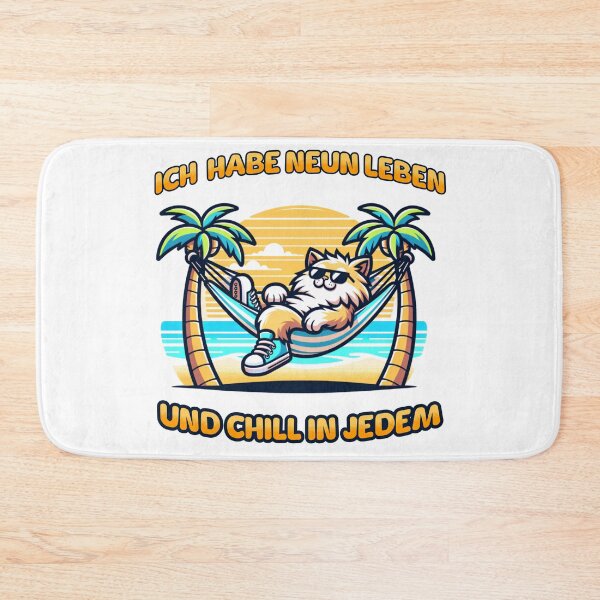 Item preview, Cat chilling in a hammock on the beach designed and sold by djdandart.