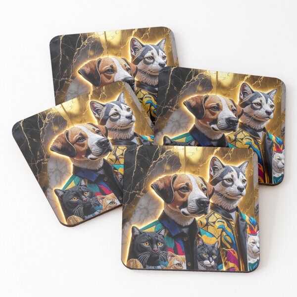 Item preview, Luxury Embroidered Pet Gang – Dogs & Cats in Streetwear Jackets designed and sold by GuffyGlowVault.