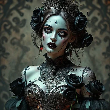 Artwork thumbnail, Gilded Nightmare Rococo Princess by JKCreativeFlow