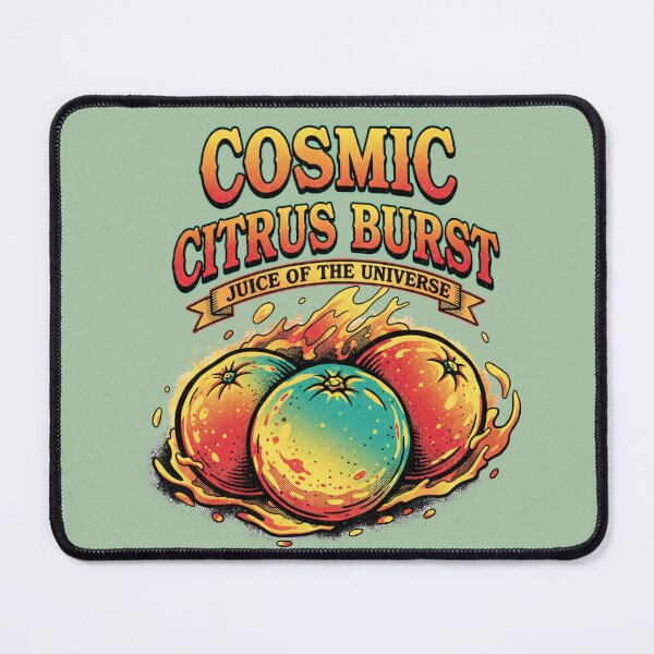 Item preview, Cosmic Citrus Burst - Juice of the Universe Psychedelic Fruit Art designed and sold by AwesomeBeyondLimits.