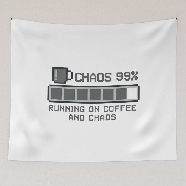 Item preview, Running on Coffee & Chaos – Pixel Loading Bar Funny Caffeine Humor Gift designed and sold by Zenzy Customs.