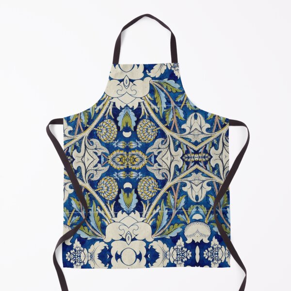 Item preview, Blue Vintage Botanical Tile Pattern designed and sold by Surfy42.