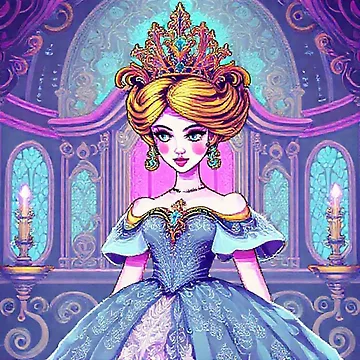Artwork thumbnail, Pixel Rococo Neon Princess by JKCreativeFlow