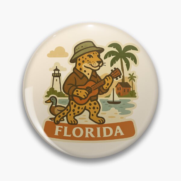 Item preview, Florida panther playing a ukulele designed and sold by Tiny Joy World.