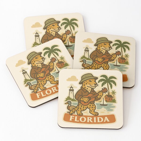 Item preview, Florida panther playing a ukulele designed and sold by Tiny Joy World.