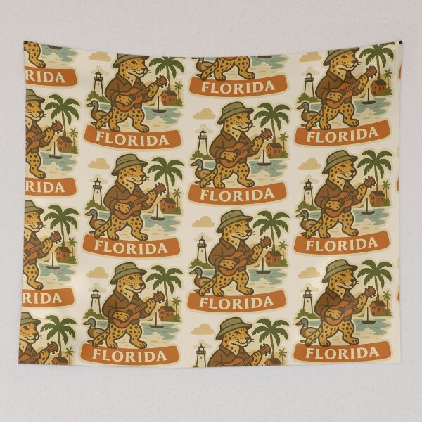 Item preview, Florida panther playing a ukulele designed and sold by Tiny Joy World.