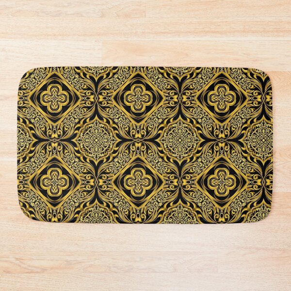 Item preview, Luxury Gold Baroque Pattern - Black & Gold Ornate All-Over Print  designed and sold by MegzDesign.
