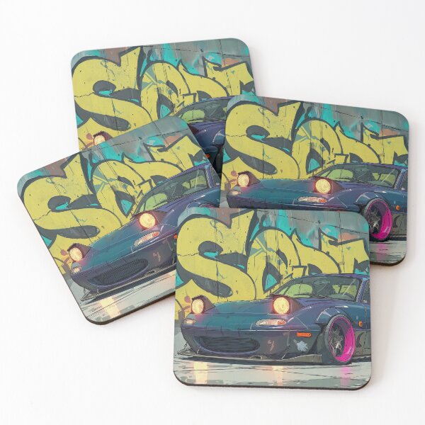 Item preview, Graffiti sports car three-quarter view designed and sold by PixelPack Design.