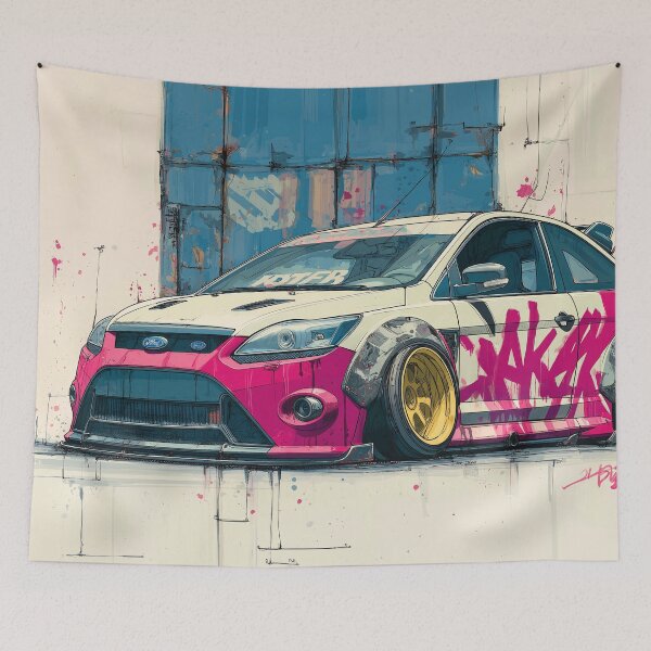 Item preview, Graffiti sports car three-quarter view designed and sold by PixelPack Design.