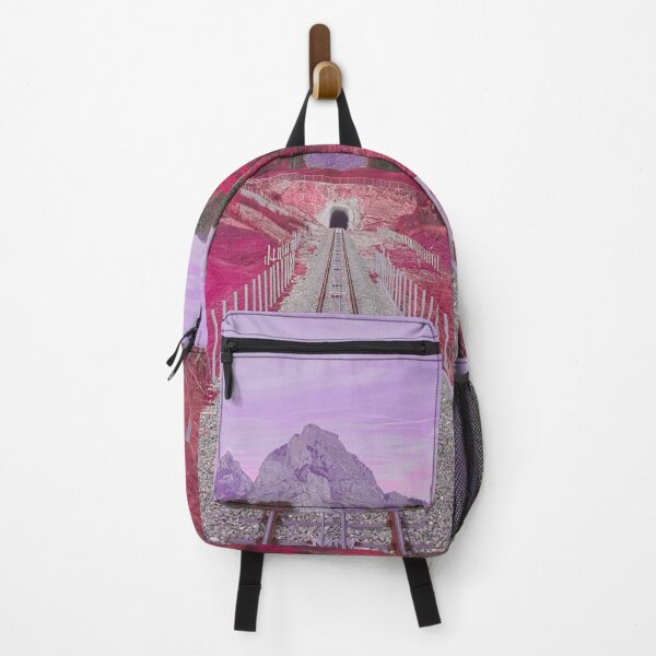 Item preview, Railway tracks in pink – path to the Alps / Swiss Artwork Photography designed and sold by Raphael Wolf.