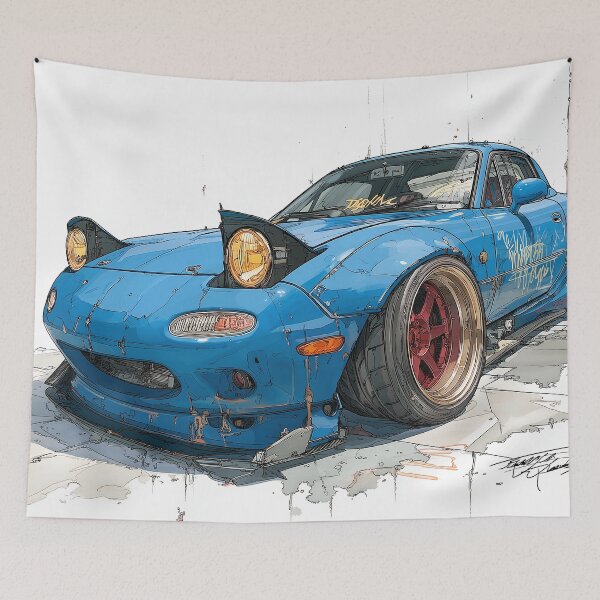 Item preview, Graffiti sports car three-quarter view designed and sold by PixelPack Design.