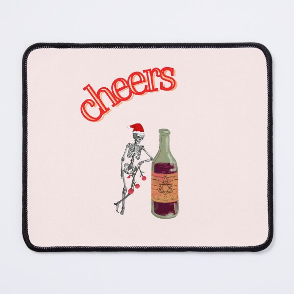 Item preview, Cheers with Christmas skeleton wine designed and sold by Glow&Vibe.