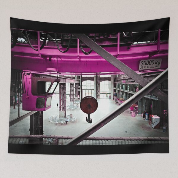 Item preview, Pink industrial crane – power & urbanity / Swiss Artwork Photography designed and sold by Raphael Wolf.