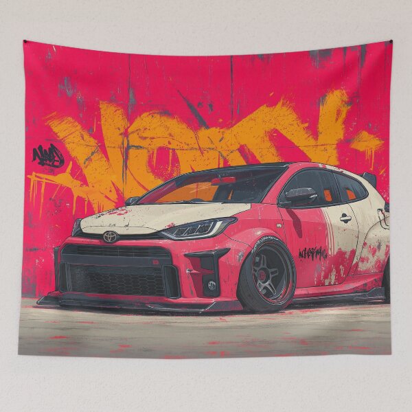 Item preview, Graffiti sports car three-quarter view designed and sold by PixelPack Design.