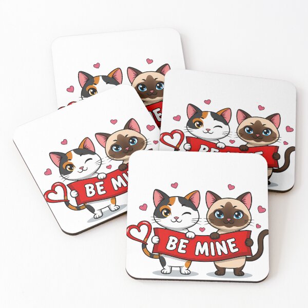 Item preview, BE MINE Valentine's Cats | Cute Kittens with Love Banner designed and sold by meesub.