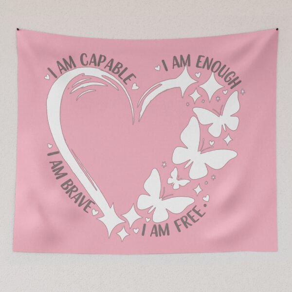 Item preview, Empowering Affirmations Heart Butterfly Self Love Design designed and sold by Evan-Tees.