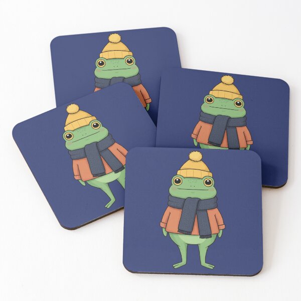 Item preview, Cozy Winter Frog: Kawaii Design with Hat and Scarf designed and sold by JerboT-shirt.