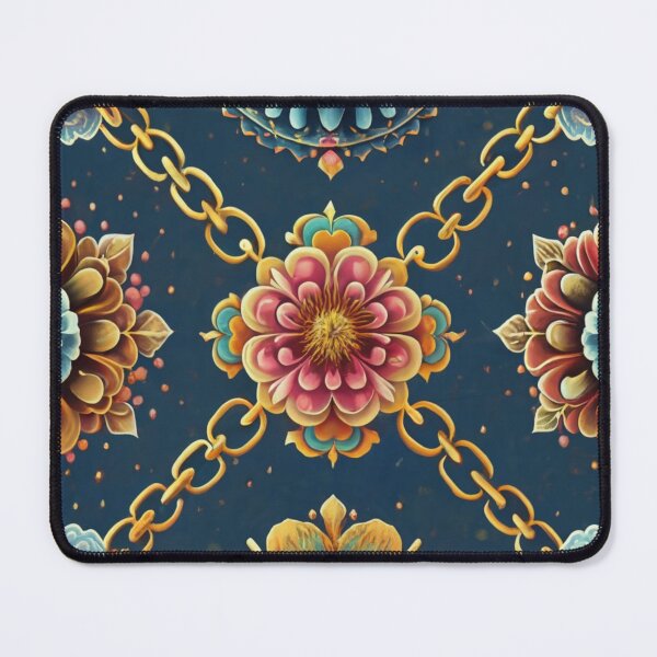 Item preview, seamless pattern design: flowers and Chains: Develop a pattern incorporating designed and sold by gulka8.