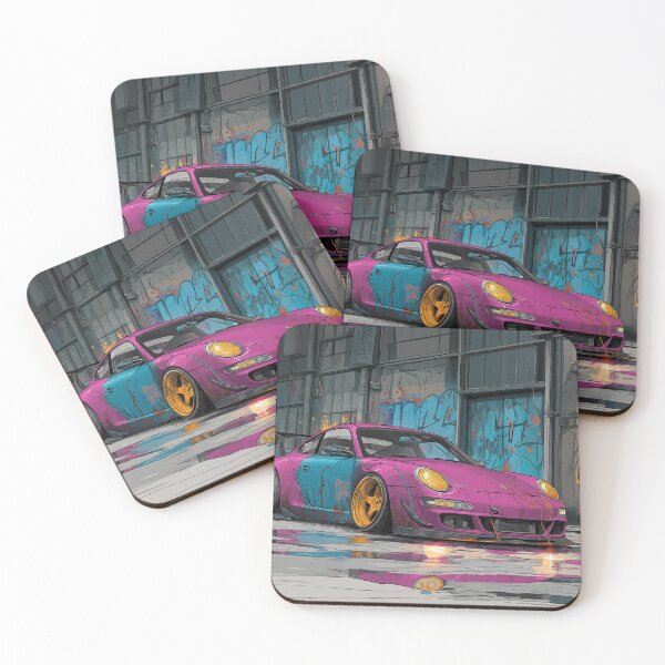 Item preview, Graffiti sports car three-quarter view designed and sold by PixelPack Design.
