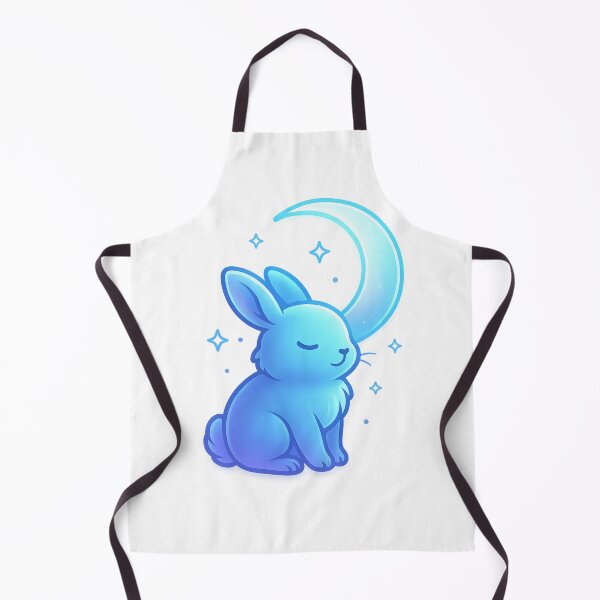 Item preview, Neon Moon Bunny – Cute Glowing Rabbit Art | Kawaii Blue Glow Animal Illustration designed and sold by GoldenDreamGallery.