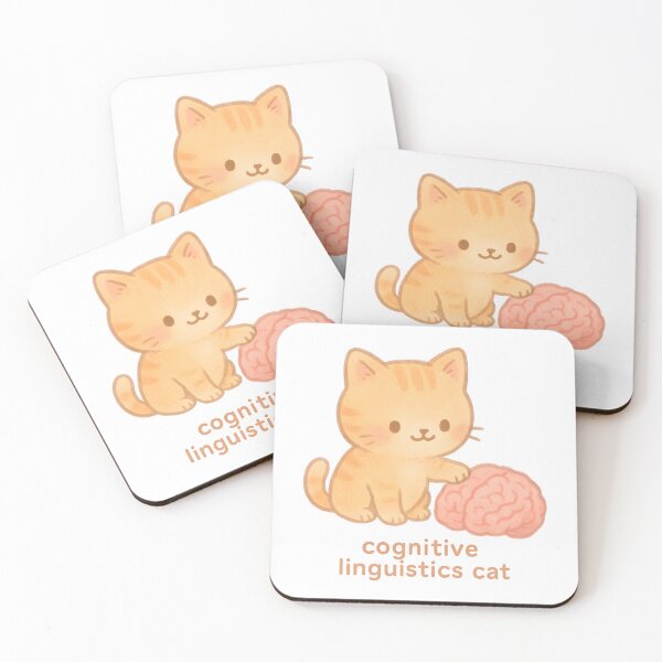 Item preview, Cognitive Linguistics Cat — Cute Ginger Cat Touching Brain Pastel Illustration designed and sold by Nerd Romance Café.