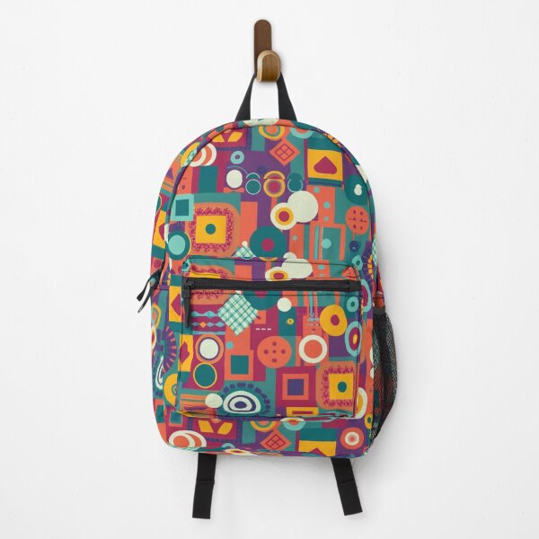 Item preview, Seamless fabric with squares and circles, illustration, multicolor, graphic, wonderful illustration designed and sold by gulka8.