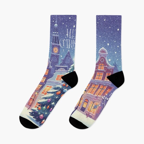 Item preview, Magical Amsterdam in the Snow – Dutch Christmas City Scene with Canals and Tree Lights designed and sold by Sugar Wisdom .
