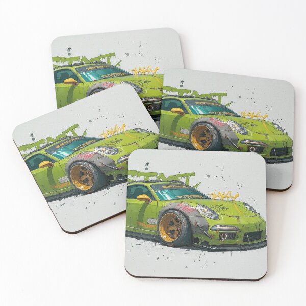 Item preview, Graffiti sports car three-quarter view designed and sold by PixelPack Design.