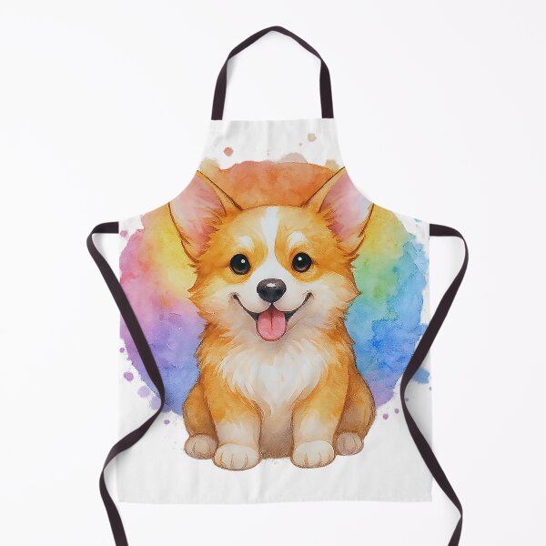 Item preview, Happy Corgi with Rainbow Watercolor Aura designed and sold by Meta Mirage .
